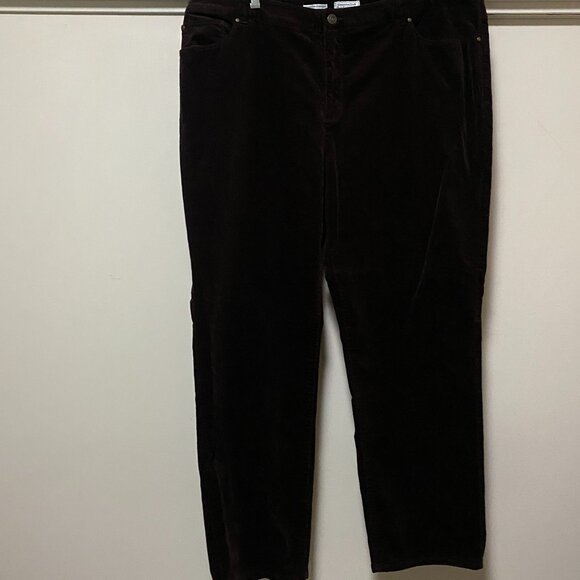 Charter Club Woman, Pop Fit, Lexington straight, brown corduroy pants, size 22W - Picture 1 of 15